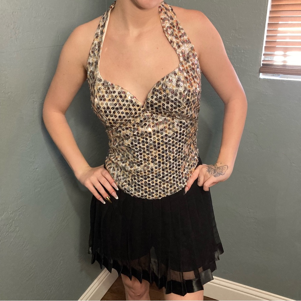 Vintage 90s “Climax” Sequin Leopard Print Mini Dress Clubbing